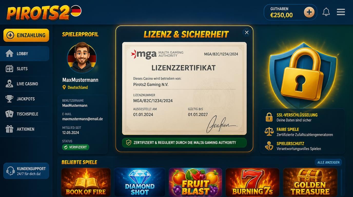 Sichtbares Lizenzzertifikat, Schloss, Spielerprofil-Steuerelemente